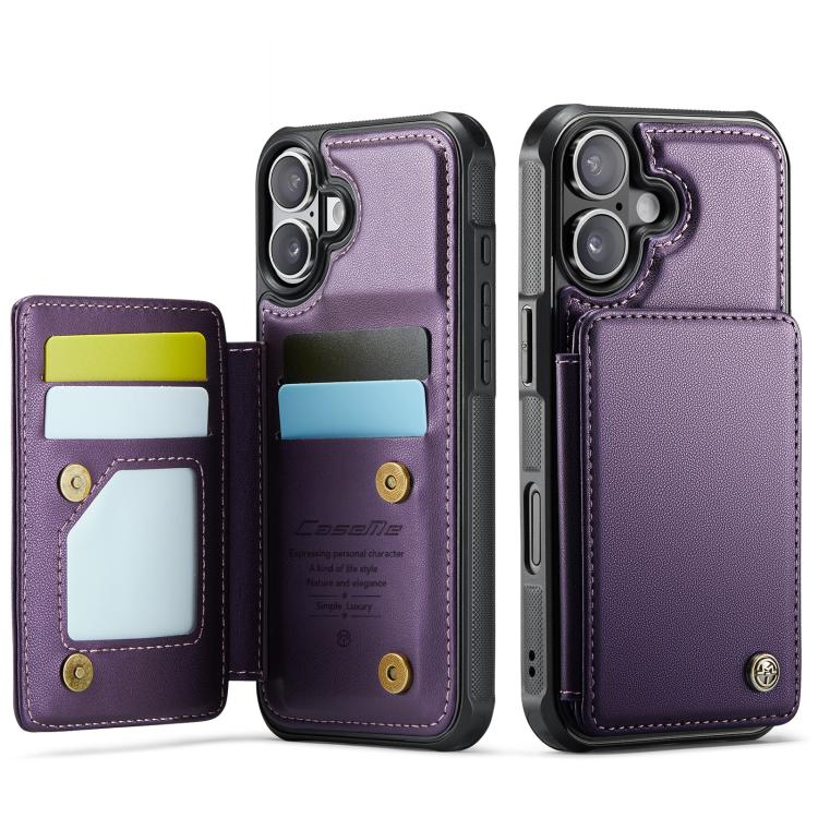 CaseMe C22 Card Slots Holder RFID Anti-theft Phone Case, For iPhone 17e / 16e, For iPhone 17 Pro Max, For iPhone 17 Pro, For iPhone 17