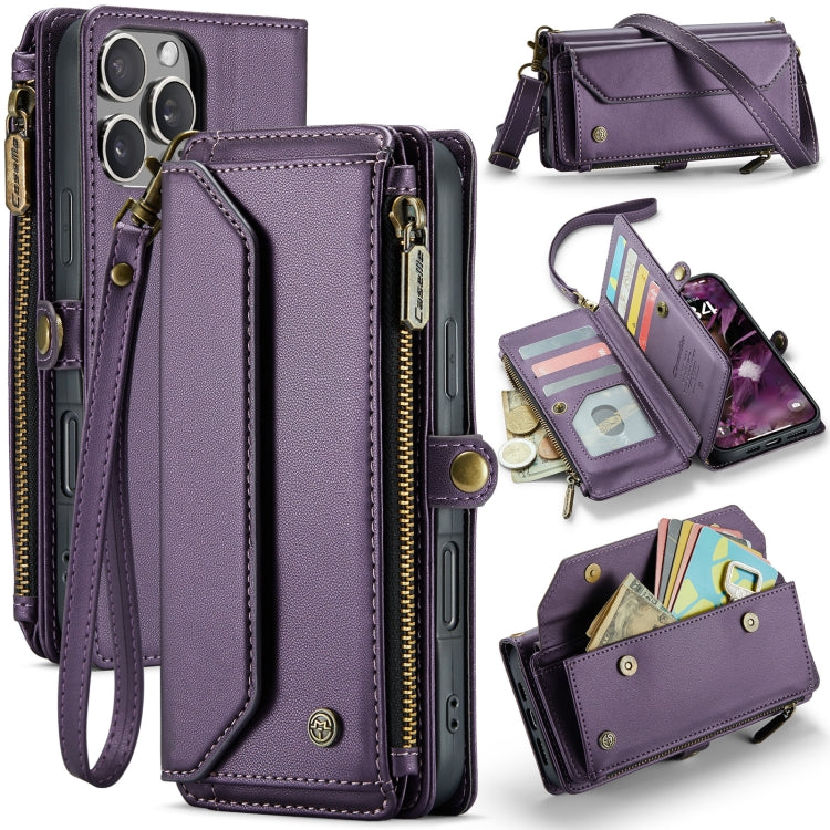CaseMe C36 Card Slots Zipper Wallet RFID Anti-theft Leather Phone Case, For iPhone Duo, For iPhone 17, For iPhone Air, For iPhone 16 Pro Max