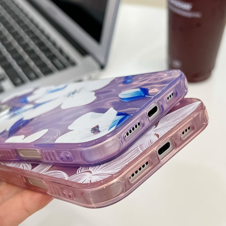 Electroplating Flowers Plants Texture TPU Phone Case, For iPhone 13