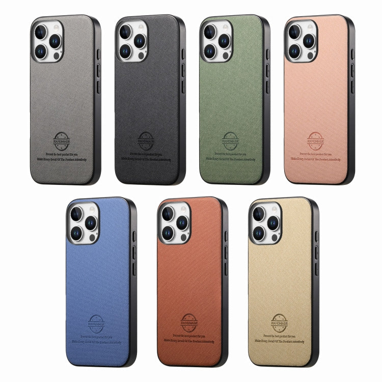 Twill Fabric Leather Skin Back Phone Case, For iPhone 17e / 16e, For iPhone 17 Pro Max, For iPhone 17 Pro