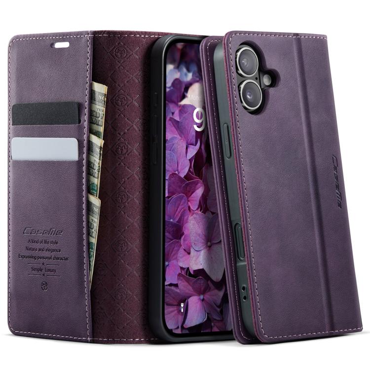 CaseMe 033 Calf Leather Lining Microfibre RFID Blocking Phone Case, For iPhone Air, For iPhone 16 Pro Max, For iPhone 16 Pro, For iPhone 16 Plus