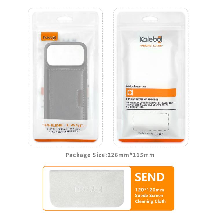 Kalebol Strong MagSafe Magnetic Two-Fold Card Bag Leather Phone Case, For iPhone Duo, For iPhone 18 Pro, For iPhone 18 Pro Max, For iPhone 17 Pro Max