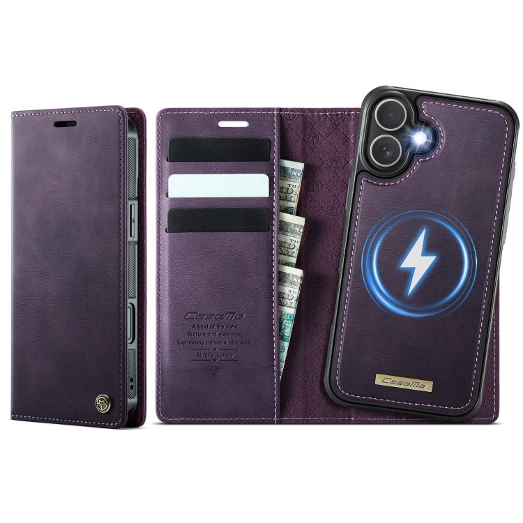 CaseMe C49 MagSafe RFID Blocking Detachable Wallet Leather Phone Case, For iPhone Duo, For iPhone 17 Pro Max, For iPhone 17 Pro, For iPhone 17