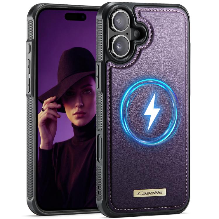 CaseMe C69 Series Magnetic Vegan Leather Back Phone Case, For iPhone 16 Pro Max, For iPhone 16 Pro, For iPhone 16 Plus, For iPhone 16