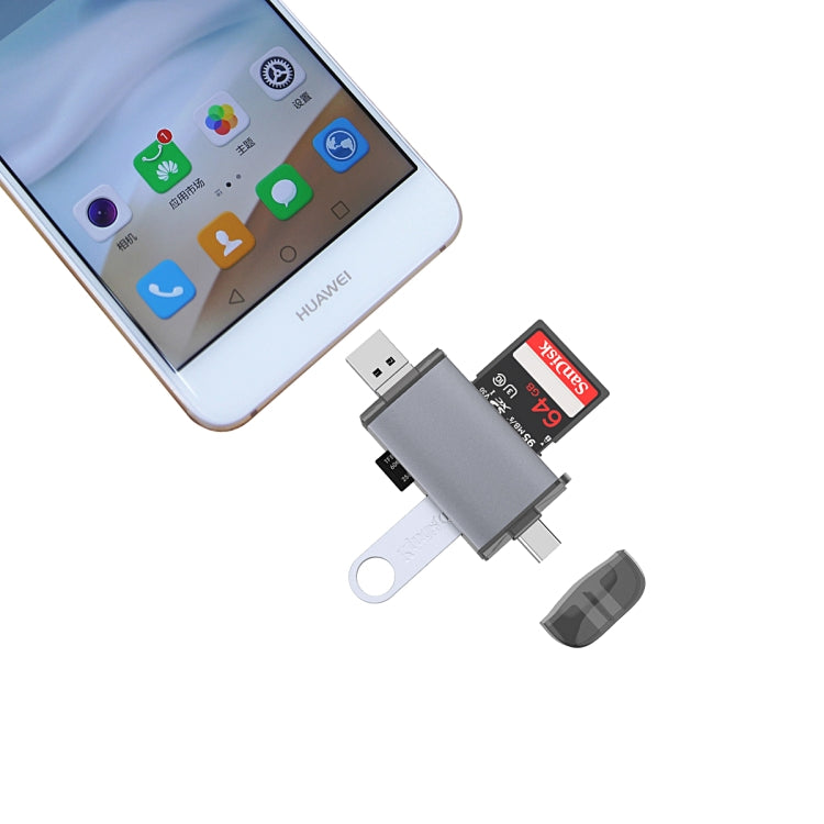 Typce-C+USB+Micro USB OTG Card Reader