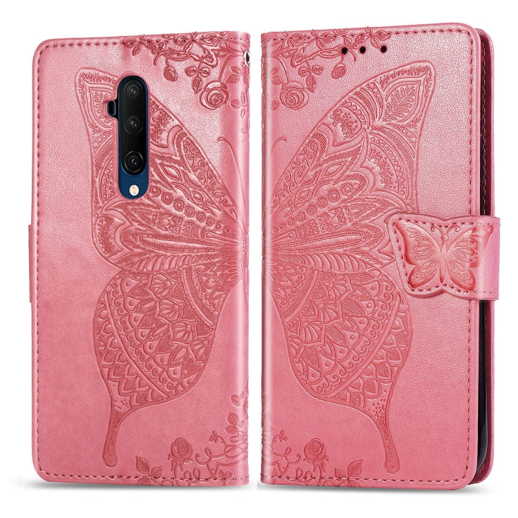 For One Plus 7T Pro Butterfly Love Flower Embossed Horizontal Flip Leather Case with Bracket Lanyard Card Slot Wallet, For OnePlus 7T Pro, For One Plus 7T Pro