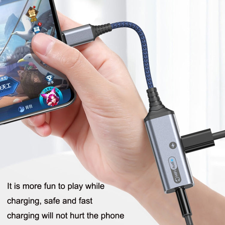 MH339A Type-c / USB-c Adapter Cable Mobile Phone Live Audio Charging Cable, MH339A (Gray), MH339A (Black)
