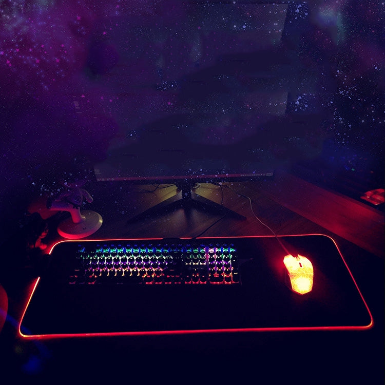 F-01 Rubber Thermal Transfer RGB Luminous Non-Slip Mouse Pad, 260x390x3mm, 260x390x4mm