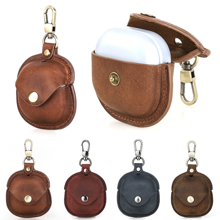 CONTACTS FAMILY CF1119 Pro For Galaxy Buds Pro Crazy Horse Texture Clamshell Earphone Protective Leather Case with Hook