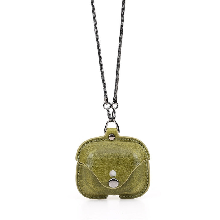 CONTACTS FAMILY CF1122A AirPods Pro Leather Protective Case with Necklace for AirPods Pro, Black, Red, Blue, Green