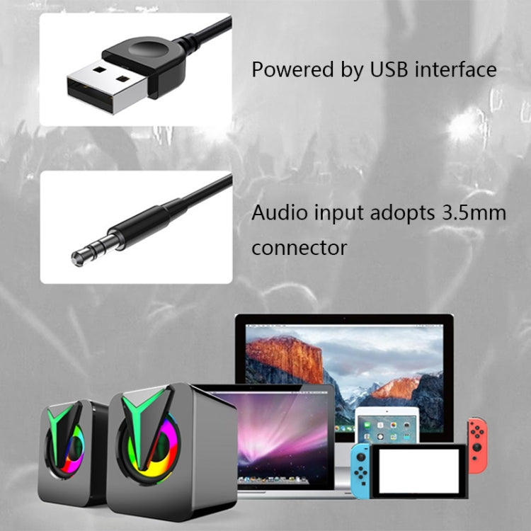 FT-25-1 RGB Colorful Lighting Desktop Computer Speaker