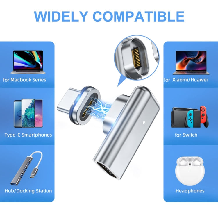 TZ30 PD100W 24Pin Fast Charge Type-C / USB-C Magnetic Elbow Adapter For MacBook Notebook Connector