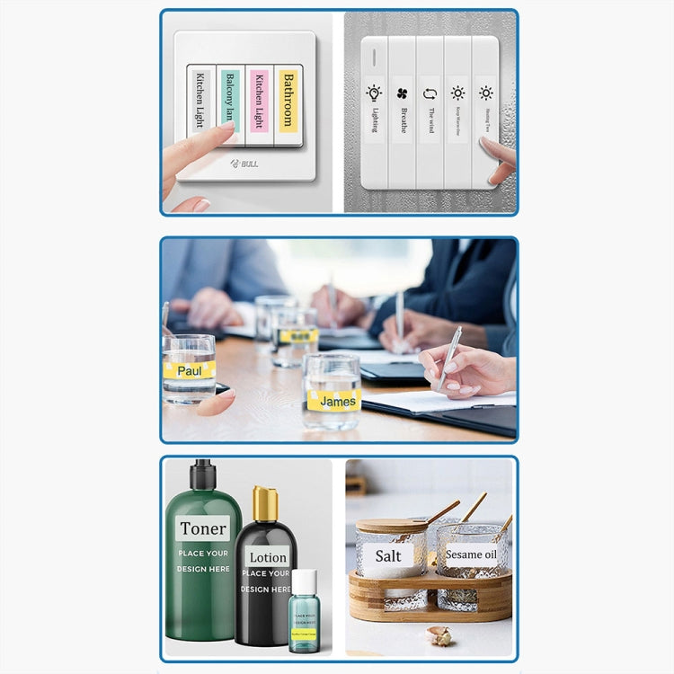 C22 Colorful Ambient Light Portable Mini Inkless Thermal Bluetooth Printer Error Question Label Printer, White, Blue