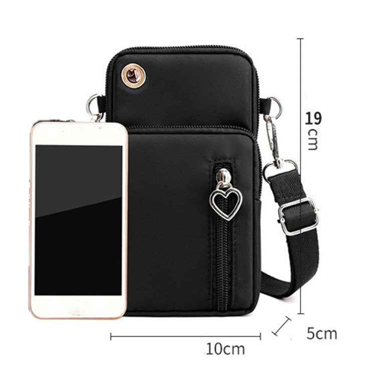 Crossbody Mobile Phone Bag Vertical Wallet Wrist Pouch With Arm Band for Women, Front Hole Black, Front Hole Pink, Front Hole Rose Red, Front Hole Black Balloon, Front Hole Purple Balloon, Front Hole Blue Balloon