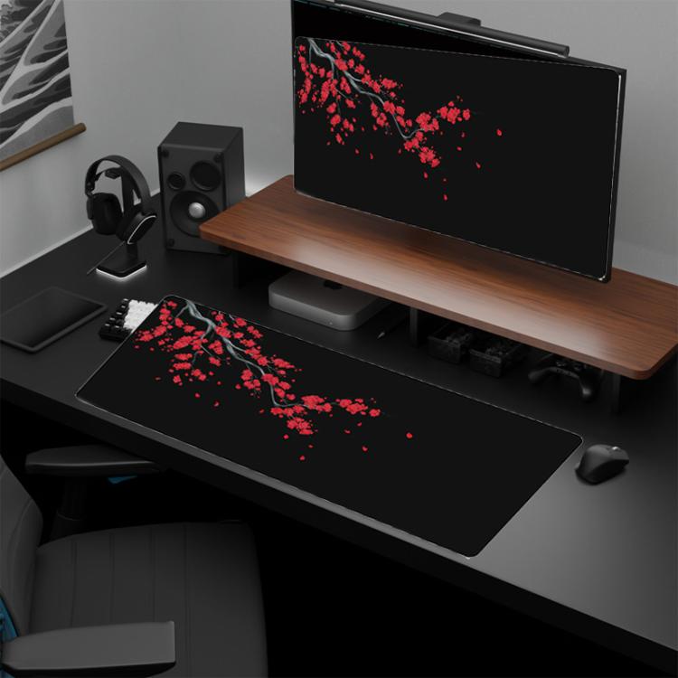 Ink Painting Cherry Blossom Rubber Non-Slip Mouse Pad Desk Mat