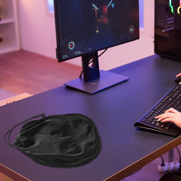 Universal Headphone Storage Case Dustproof Drawstring Bag With Ultra-Soft Short Plush