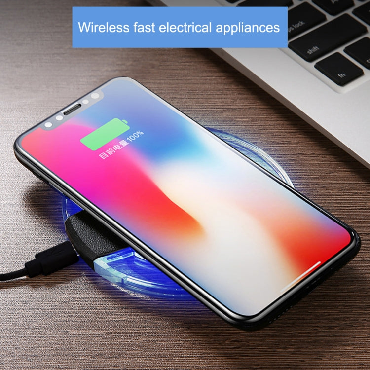 15W Safety Wireless and Limitless QI-standard Wireless Charger Fast Charging Charger with Micro USB Cable, Black+White, White