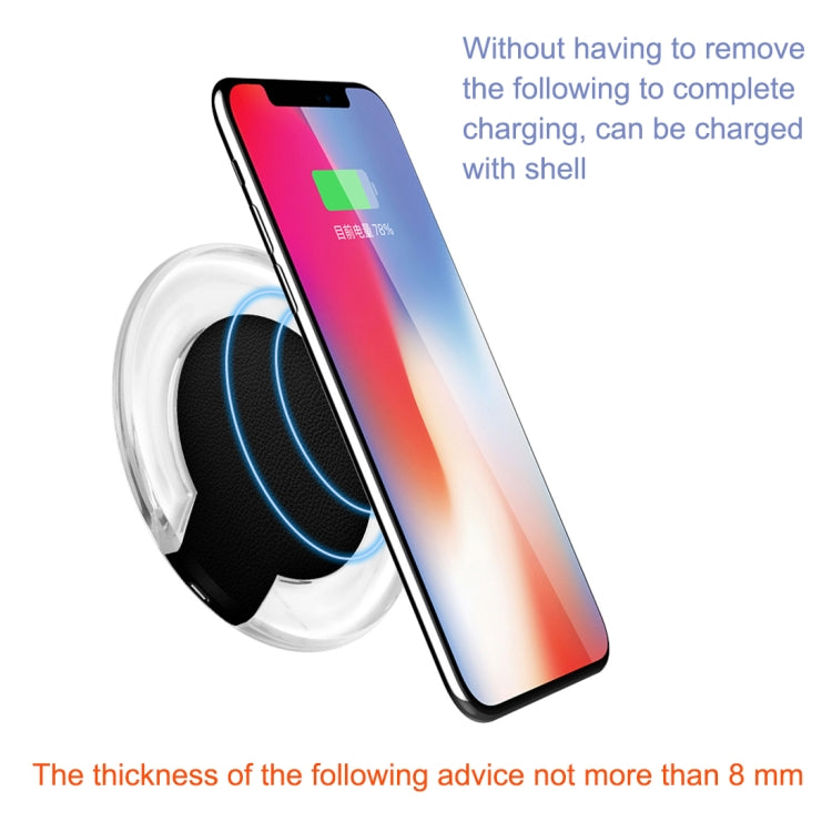 15W Safety Wireless and Limitless QI-standard Wireless Charger Fast Charging Charger with Micro USB Cable, Black+White, White