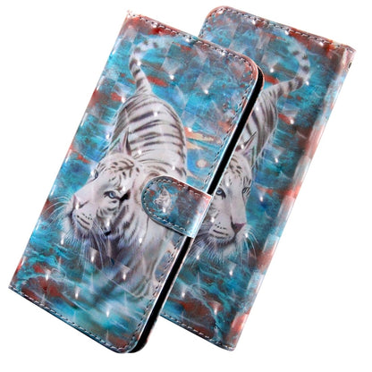 3D Coloured Drawing Pattern Horizontal Flip Leather Case with Holder & Card Slots & Wallet & Lanyard