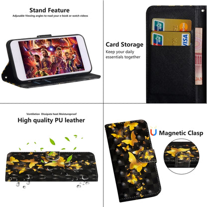 3D Painting Pattern Coloured Drawing Horizontal Flip TPU + PU Leather Case with Holder & Card Slots & Wallet