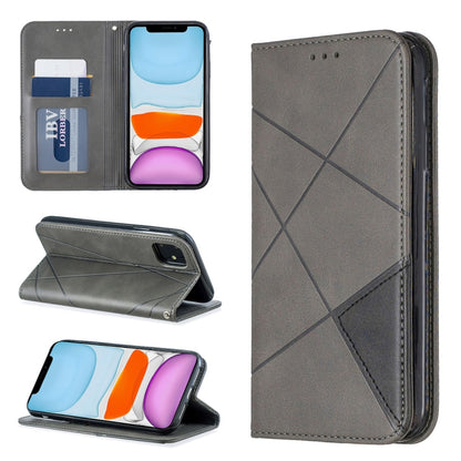 Rhombus Texture Horizontal Flip Magnetic Leather Case with Holder & Card Slots & Wallet