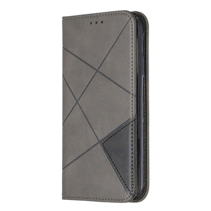 Rhombus Texture Horizontal Flip Magnetic Leather Case with Holder & Card Slots & Wallet