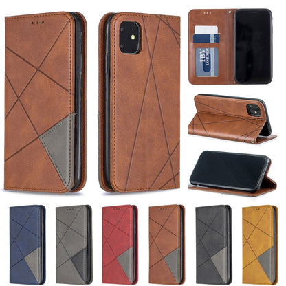 Rhombus Texture Horizontal Flip Magnetic Leather Case with Holder & Card Slots & Wallet