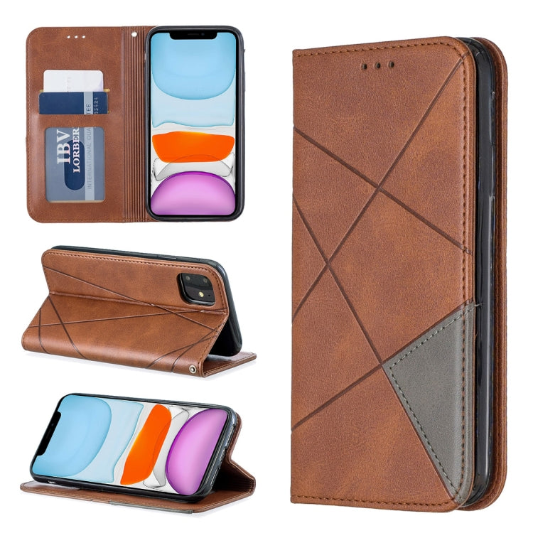 Rhombus Texture Horizontal Flip Magnetic Leather Case with Holder & Card Slots & Wallet, For iPhone 11