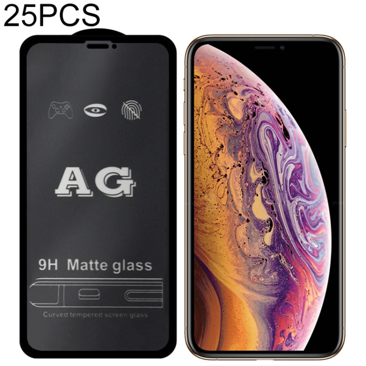 25 PCS AG Matte Frosted Full Cover Tempered Glass