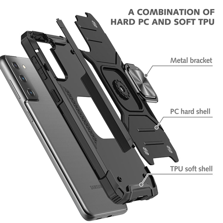 Magnetic Armor Shockproof TPU + PC Case with Metal Ring Holder