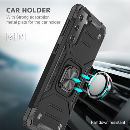 Magnetic Armor Shockproof TPU + PC Case with Metal Ring Holder