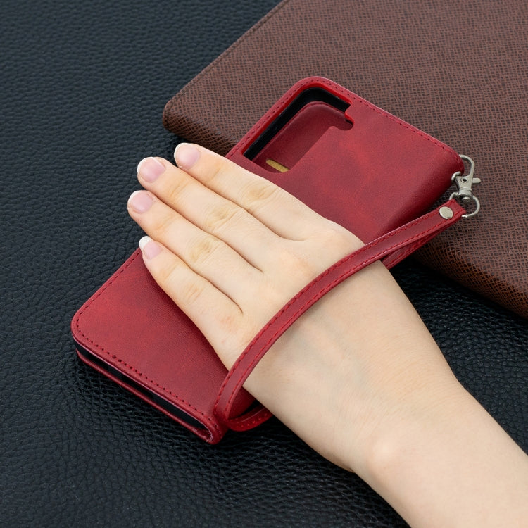 Lambskin Texture Pure Color Horizontal Flip PU Leather Case with Holder & Card Slots & Wallet & Lanyard, For Samsung Galaxy S21 5G, For Samsung Galaxy S21+ 5G, For Samsung Galaxy S21 Ultra 5G