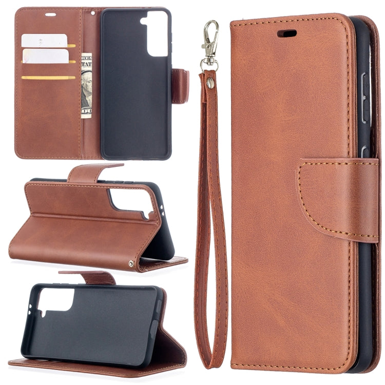 Lambskin Texture Pure Color Horizontal Flip PU Leather Case with Holder & Card Slots & Wallet & Lanyard, For Samsung Galaxy S21 5G, For Samsung Galaxy S21+ 5G, For Samsung Galaxy S21 Ultra 5G
