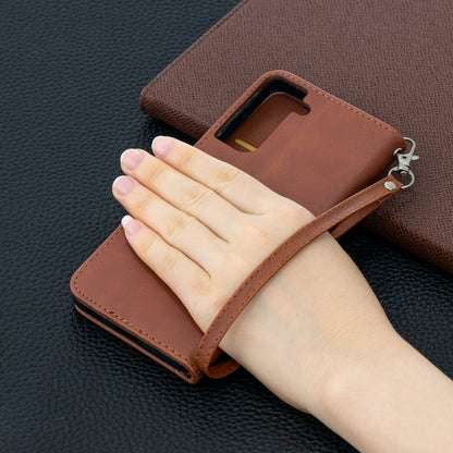 Lambskin Texture Pure Color Horizontal Flip PU Leather Case with Holder & Card Slots & Wallet & Lanyard, For Samsung Galaxy S21 5G, For Samsung Galaxy S21+ 5G, For Samsung Galaxy S21 Ultra 5G