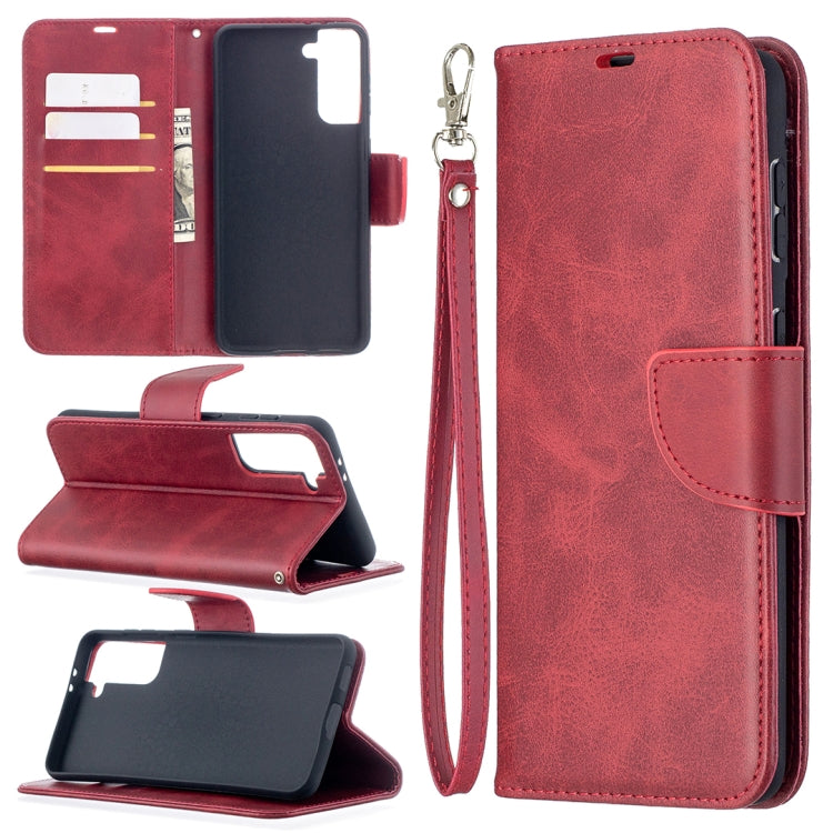 Lambskin Texture Pure Color Horizontal Flip PU Leather Case with Holder & Card Slots & Wallet & Lanyard, For Samsung Galaxy S21 5G, For Samsung Galaxy S21+ 5G, For Samsung Galaxy S21 Ultra 5G