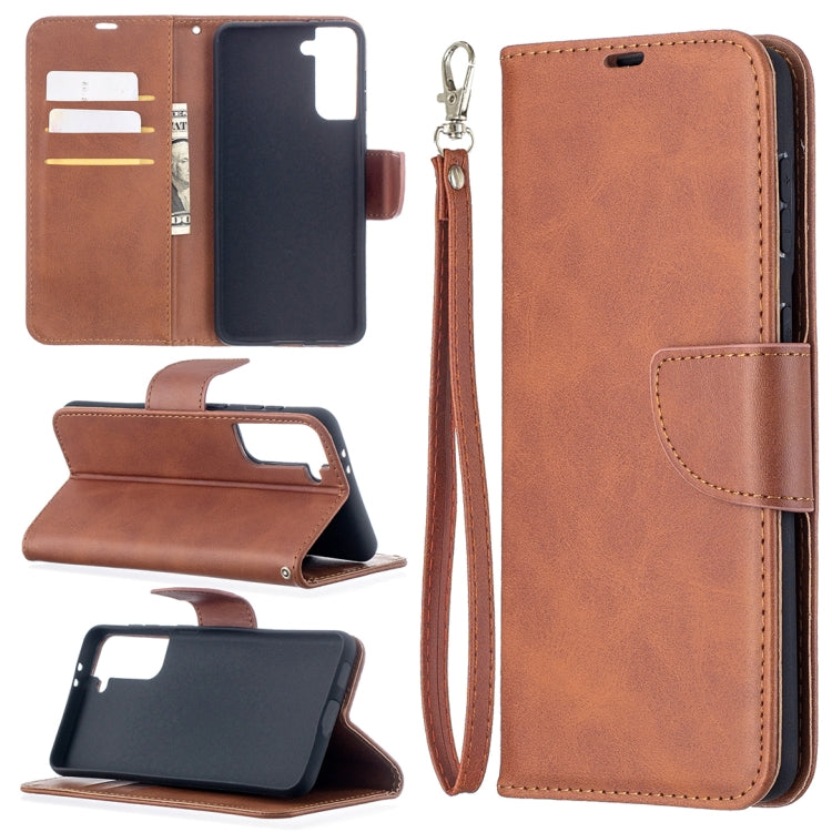 Lambskin Texture Pure Color Horizontal Flip PU Leather Case with Holder & Card Slots & Wallet & Lanyard, For Samsung Galaxy S21 5G, For Samsung Galaxy S21+ 5G, For Samsung Galaxy S21 Ultra 5G