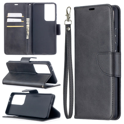Lambskin Texture Pure Color Horizontal Flip PU Leather Case with Holder & Card Slots & Wallet & Lanyard, For Samsung Galaxy S21 5G, For Samsung Galaxy S21+ 5G, For Samsung Galaxy S21 Ultra 5G
