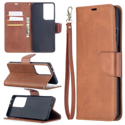 Lambskin Texture Pure Color Horizontal Flip PU Leather Case with Holder & Card Slots & Wallet & Lanyard, For Samsung Galaxy S21 5G, For Samsung Galaxy S21+ 5G, For Samsung Galaxy S21 Ultra 5G