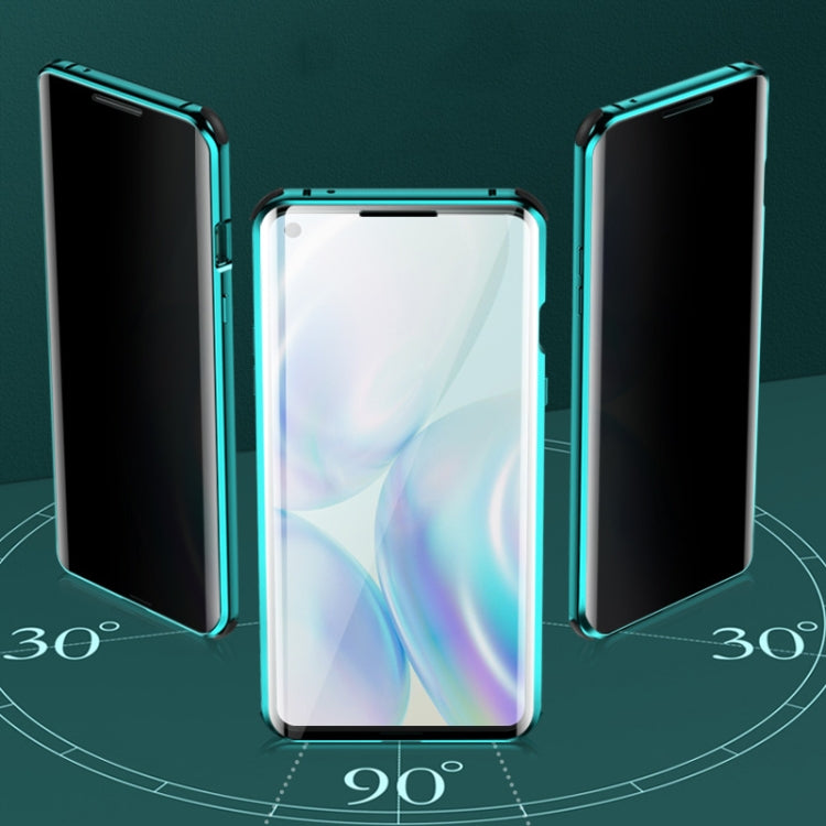 Four-corner Shockproof Anti-peeping Magnetic Metal Frame Double-sided Tempered Glass Case