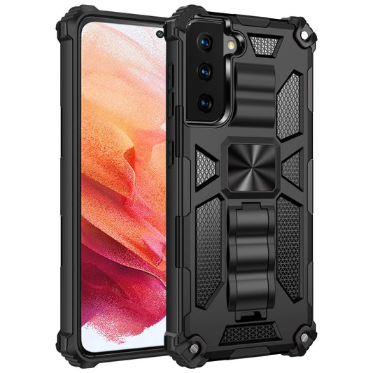 Shockproof TPU + PC Magnetic Protective Case with Holder, For Samsung Galaxy S21 5G