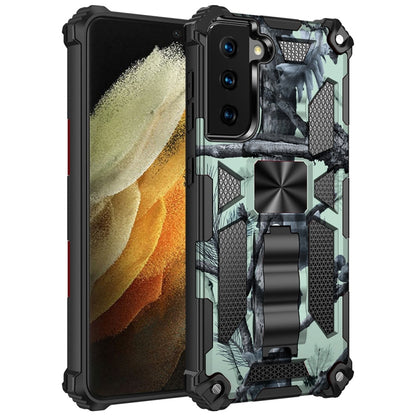 Camouflage Armor Shockproof TPU + PC Magnetic Protective Case with Holder