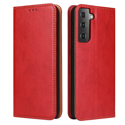 Fierre Shann PU Genuine Leather Texture Horizontal Flip Leather Case with Holder & Card Slots & Wallet, For Samsung Galaxy S21 5G, For Samsung Galaxy S21+ 5G, For Samsung Galaxy S21 Ultra 5G