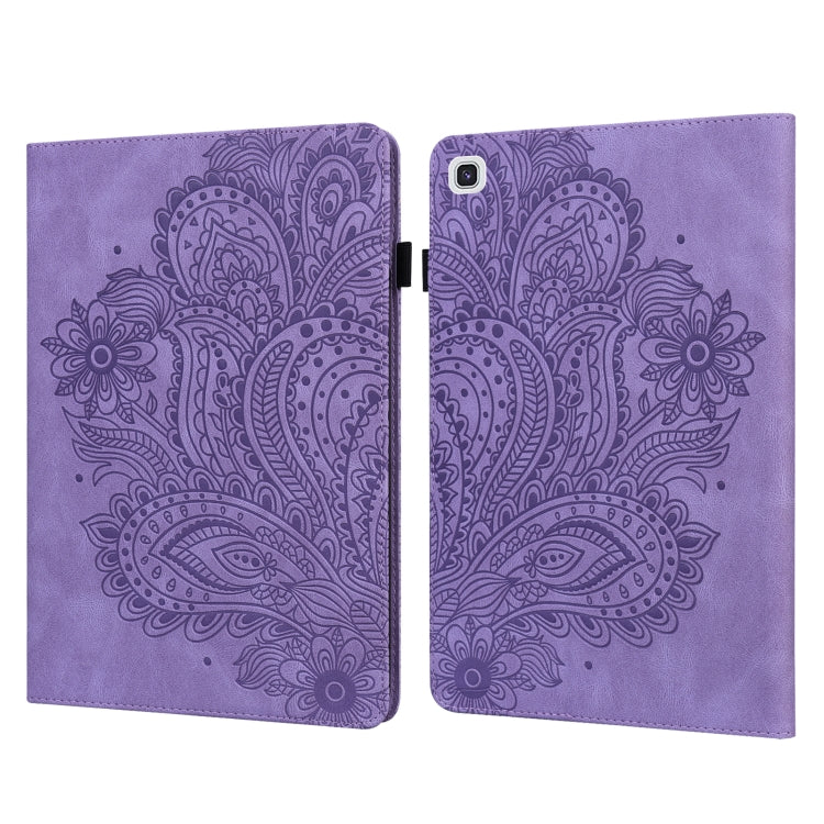 Peacock Embossed Pattern TPU + PU Horizontal Flip Leather Case with Holder & Card Slots & Wallet, For Samsung Galaxy Tab A7 T500, For Samsung Galaxy Tab S6 Lite P610, For Samsung Galaxy Tab A 8.0 (2019) T290, For Samsung Galaxy Tab A 10.1 (2019) T510