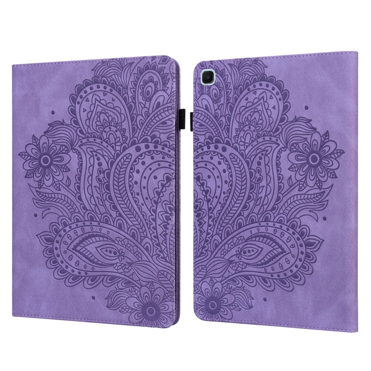 Peacock Embossed Pattern TPU + PU Horizontal Flip Leather Case with Holder & Card Slots & Wallet, For Samsung Galaxy Tab A7 T500, For Samsung Galaxy Tab S6 Lite P610, For Samsung Galaxy Tab A 8.0 (2019) T290, For Samsung Galaxy Tab A 10.1 (2019) T510