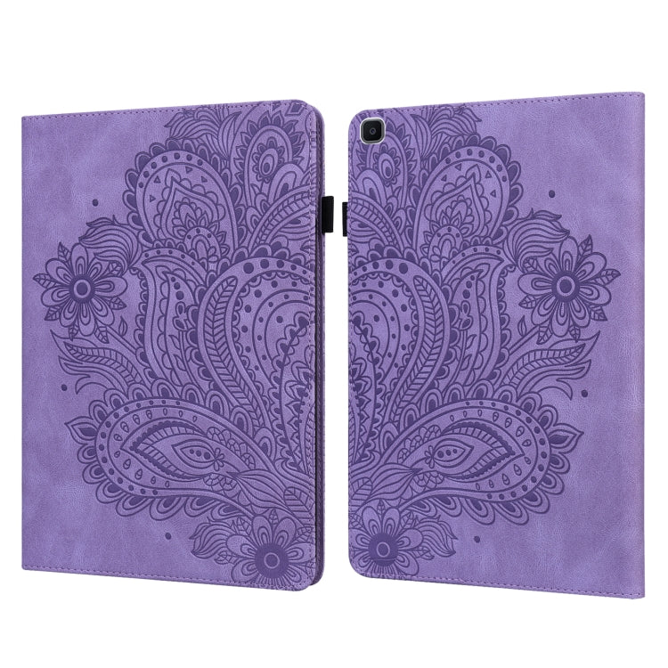 Peacock Embossed Pattern TPU + PU Horizontal Flip Leather Case with Holder & Card Slots & Wallet, For Samsung Galaxy Tab A7 T500, For Samsung Galaxy Tab S6 Lite P610, For Samsung Galaxy Tab A 8.0 (2019) T290, For Samsung Galaxy Tab A 10.1 (2019) T510