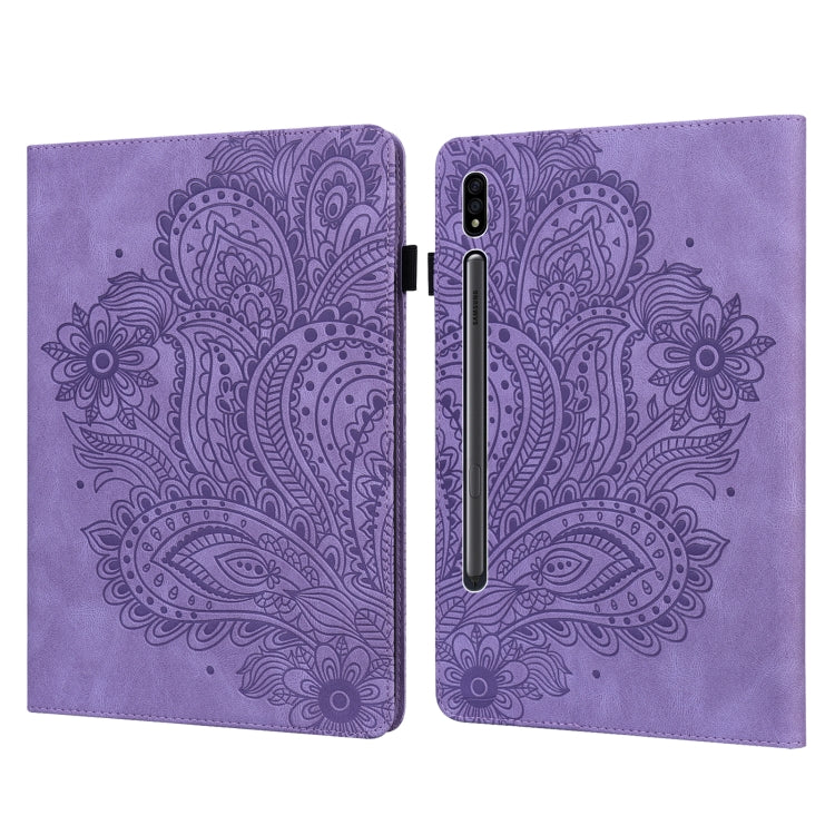 Peacock Embossed Pattern TPU + PU Horizontal Flip Leather Case with Holder & Card Slots & Wallet, For Samsung Galaxy Tab A 10.1 (2016) T580, For Samsung Galaxy Tab S2 9.7 T815, For Samsung Galaxy Tab S8 / Galaxy Tab S7 T875