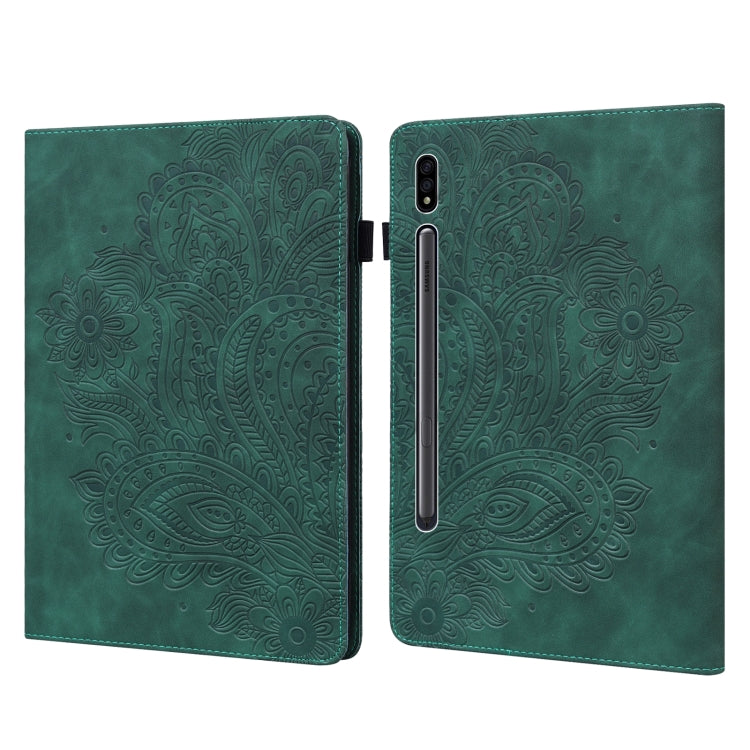 Peacock Embossed Pattern TPU + PU Horizontal Flip Leather Case with Holder & Card Slots & Wallet, For Samsung Galaxy Tab A 10.1 (2016) T580, For Samsung Galaxy Tab S2 9.7 T815, For Samsung Galaxy Tab S8 / Galaxy Tab S7 T875