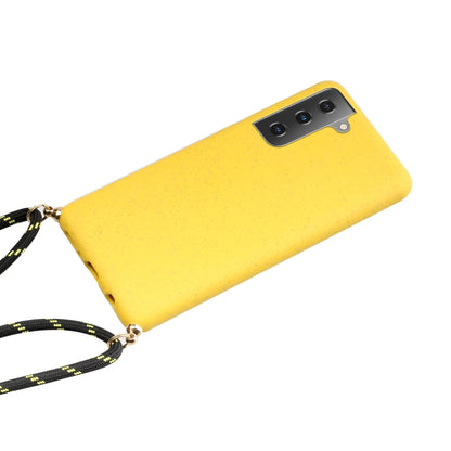 Wheat Straw Material + TPU Protective Case with Lanyard, For Samsung Galaxy S21 5G, For Samsung Galaxy S21+ 5G, For Samsung Galaxy S21 Ultra 5G, For Samsung Galaxy S20 FE