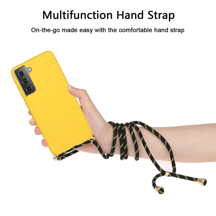 Wheat Straw Material + TPU Protective Case with Lanyard, For Samsung Galaxy S21 5G, For Samsung Galaxy S21+ 5G, For Samsung Galaxy S21 Ultra 5G, For Samsung Galaxy S20 FE