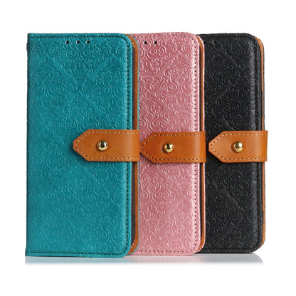 European Floral Embossed Copper Buckle Horizontal Flip PU Leather Case with Holder & Card Slots & Wallet & Photo Frame